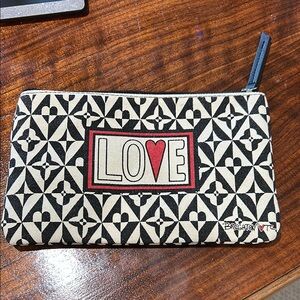 Brighton Black and Cream Love Cosmetic Bag